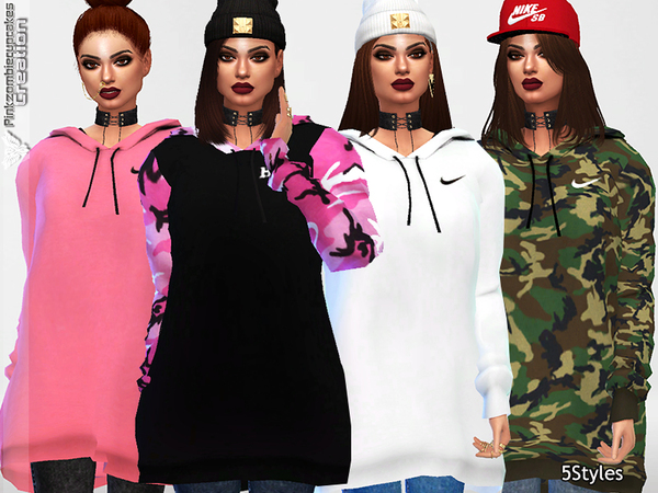 Sims 4 Oversized Hoodie Collection by Pinkzombiecupcakes at TSR