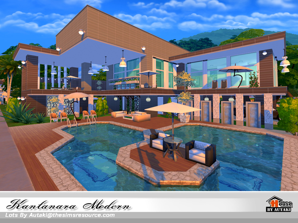 Sims 4 Kantanara Modern house by autaki at TSR
