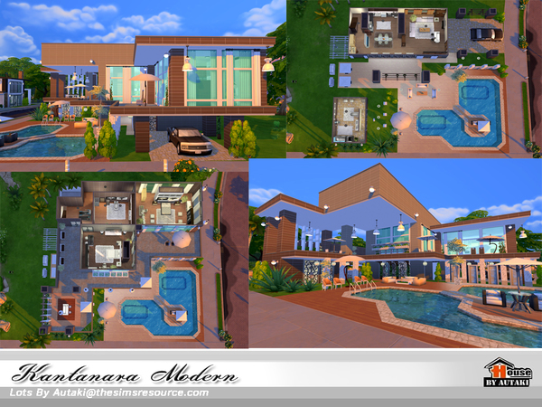 Sims 4 Kantanara Modern house by autaki at TSR