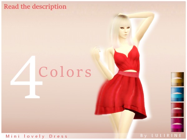 Sims 4 Short lovely Dress by LULIRINE at TSR