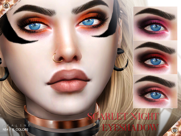 Sims 4 Scarlet Night Eyeshadow N54 by Pralinesims at TSR