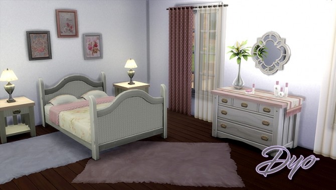 Sims 4 Shabby chic bedroom by Dyokabb at Les Sims4
