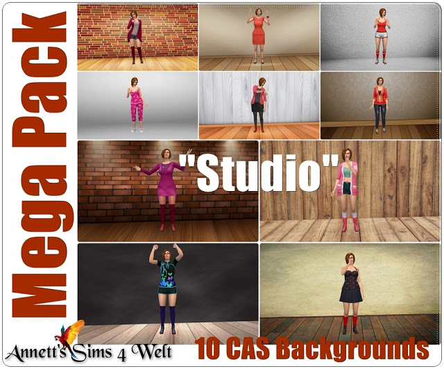Sims 4 Mega Pack CAS Backgrounds Studio at Annett’s Sims 4 Welt