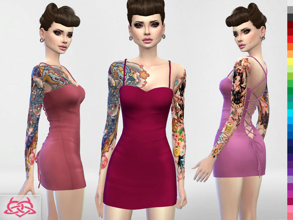 Sims 4 Mini dress 3 RECOLOR 1 by Colores Urbanos at TSR