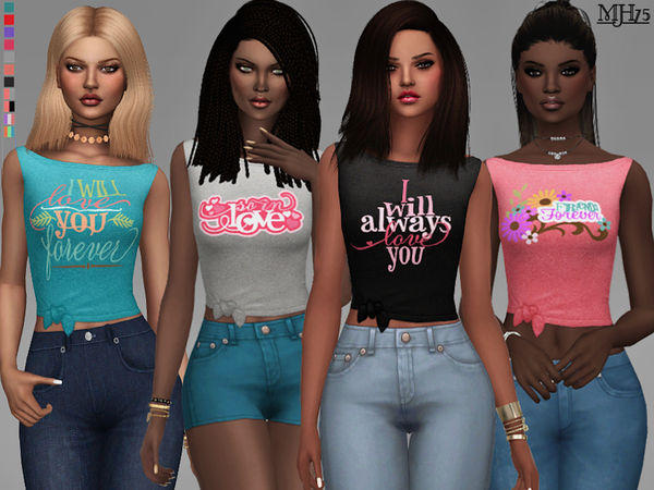 Sims 4 Love Summer Tops by Margeh 75 at TSR