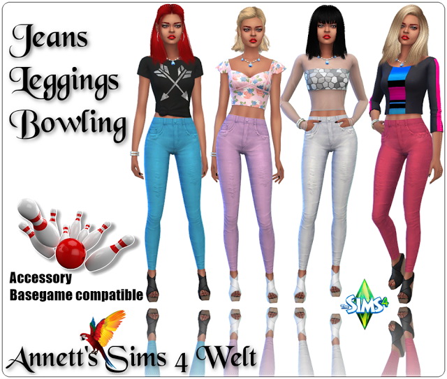 Sims 4 Jeans Leggings Bowling at Annett’s Sims 4 Welt