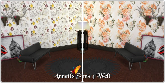 Sims 4 Vintage Wallpapers Part 1 at Annett’s Sims 4 Welt