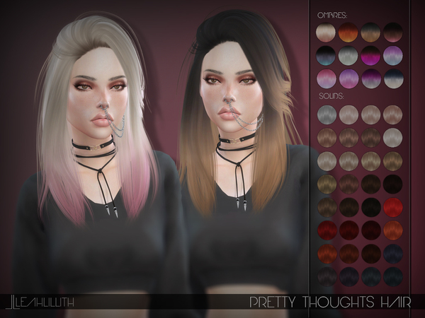 Sims 4 Pretty Thoughts Hair by Leah Lillith at TSR
