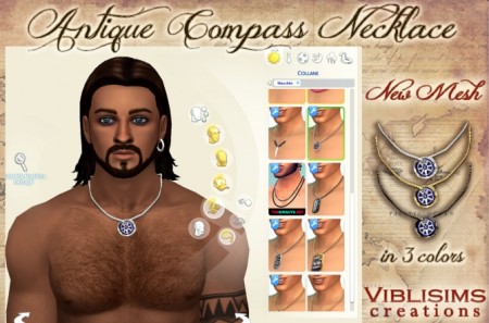 Antique Compass Necklace by Viblisims at Mod The Sims