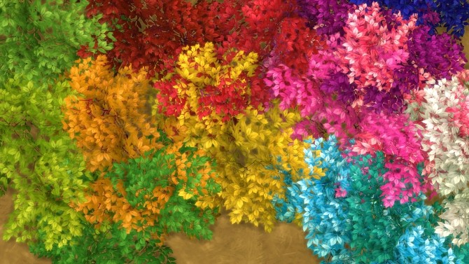 Sims 4 Rainbow of Color: Spectrum Bush by Snowhaze at Mod The Sims