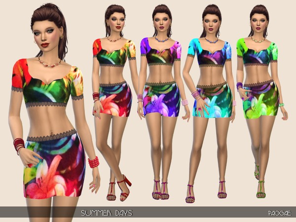 Sims 4 Summer Days outfit by Paogae at TSR