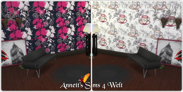 Sims 4 Vintage Wallpapers Part 1 at Annett’s Sims 4 Welt