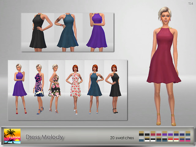 Sims 4 Dress Melody at Elfdor Sims