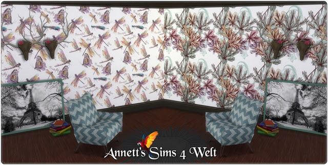 Sims 4 Vintage Wallpapers Part 2 at Annett’s Sims 4 Welt