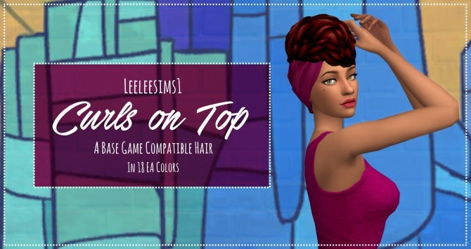 Sims 4 Curls on Top hair by leeleesims1 at SimsWorkshop