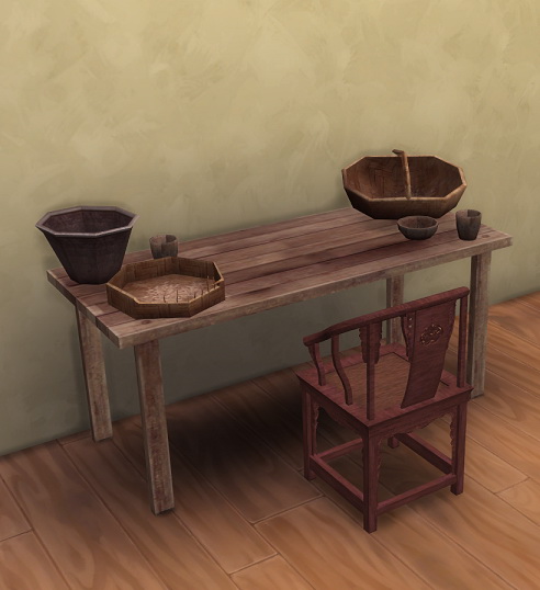 Sims 4 Sims 3 to 4 Table Utility China by BigUglyHag at SimsWorkshop