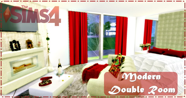 Sims 4 Modern Double Room at Lilly Sims