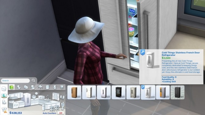 Sims 4 Cold Things Stainless French Door Refrigerator by ladymumm at Mod The Sims