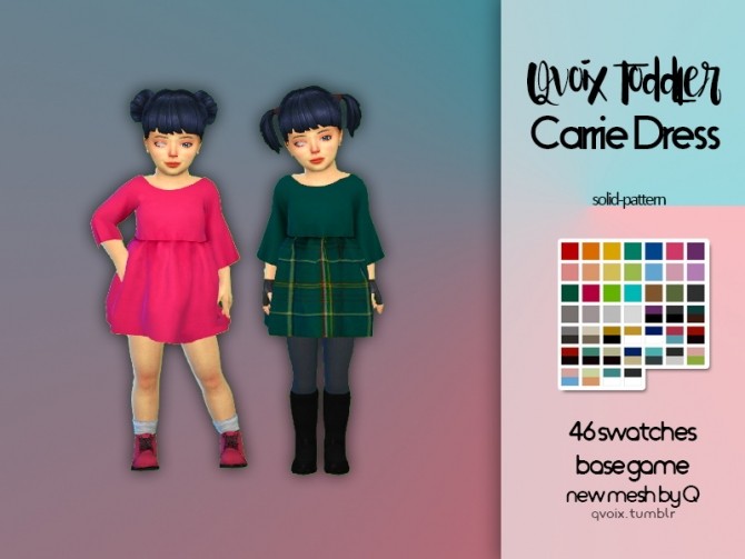 Sims 4 Toddler Carrie Dress at qvoix – escaping reality