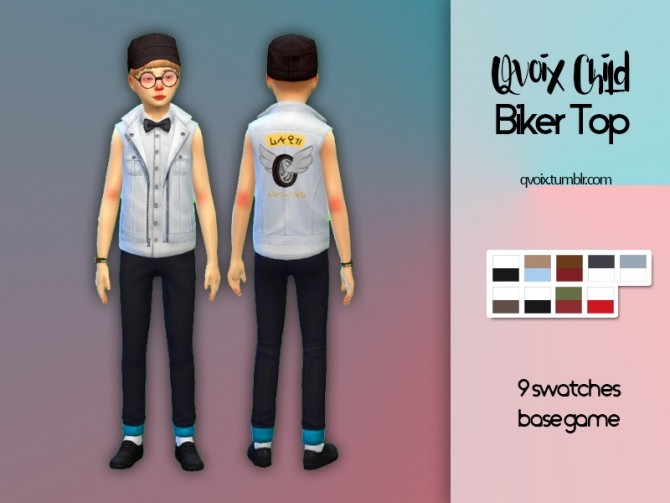 Sims 4 Child Biker Top at qvoix – escaping reality