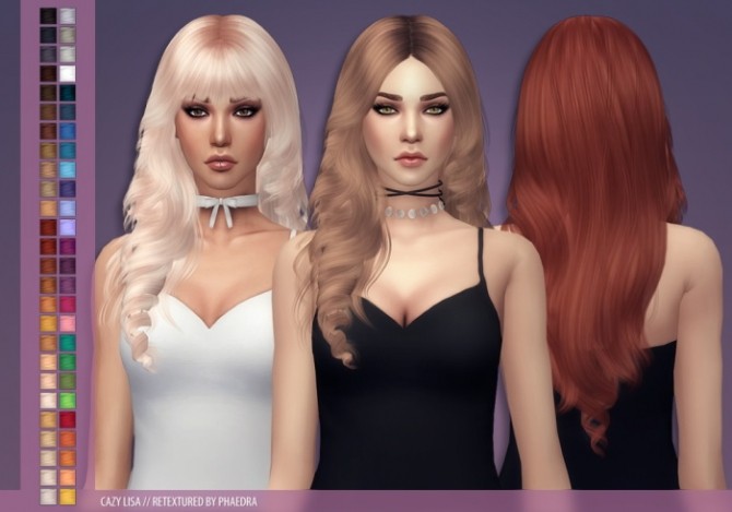 Sims 4 Cazy Lisa hair retexture at Phaedra