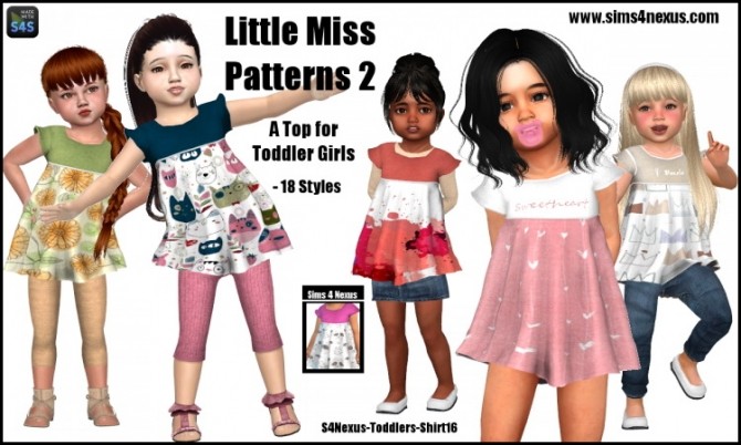 Sims 4 Little Miss Patterns 2 top by SamanthaGump at Sims 4 Nexus