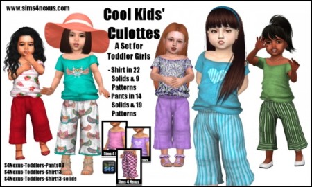 Cool Kids’ Culottes by SamanthaGump at Sims 4 Nexus