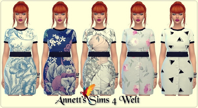 Sims 4 Spring 2017 Recolor Dresses City Living at Annett’s Sims 4 Welt