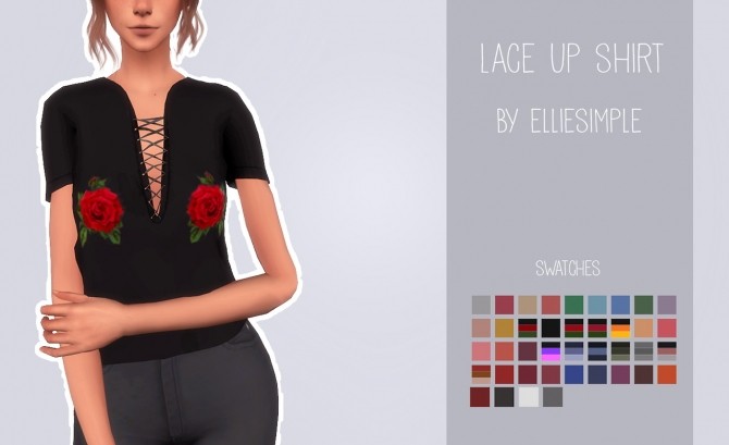 Sims 4 Lace up shirt at Elliesimple