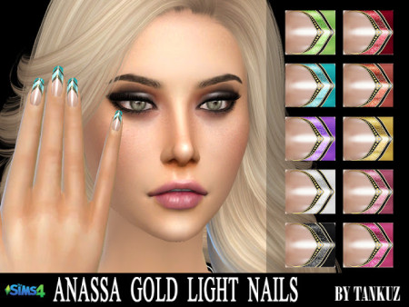 Anassa Gold Light Nails at Tankuz Sims4