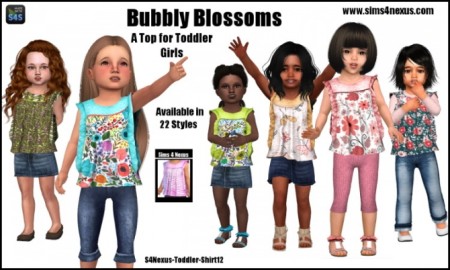 Bubbly Blossoms top by SamanthaGump at Sims 4 Nexus