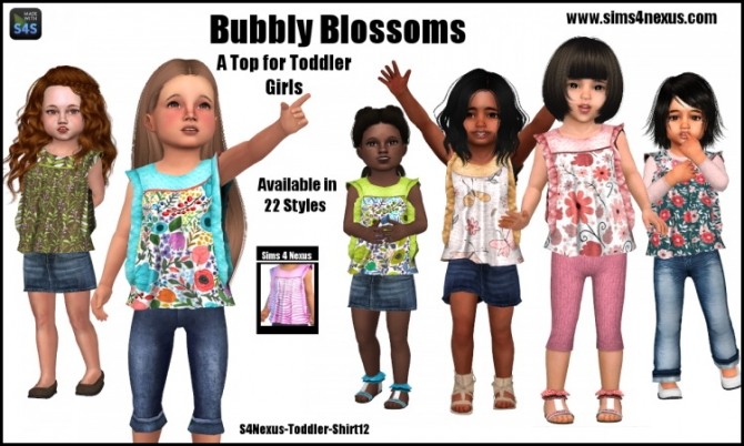 Sims 4 Bubbly Blossoms top by SamanthaGump at Sims 4 Nexus