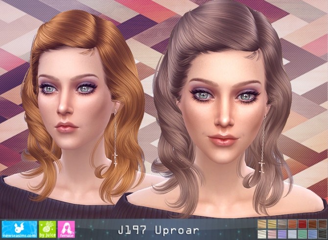 Sims 4 J197 Uproar hair (Pay) at Newsea Sims 4