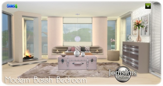 Sims 4 Modern basish bedroom at Jomsims Creations