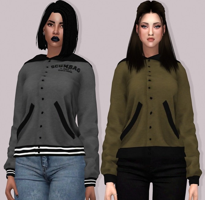 Sims 4 Rin Letterman Jacket at Lumy Sims