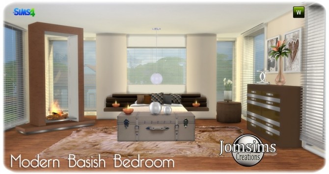 Sims 4 Modern basish bedroom at Jomsims Creations