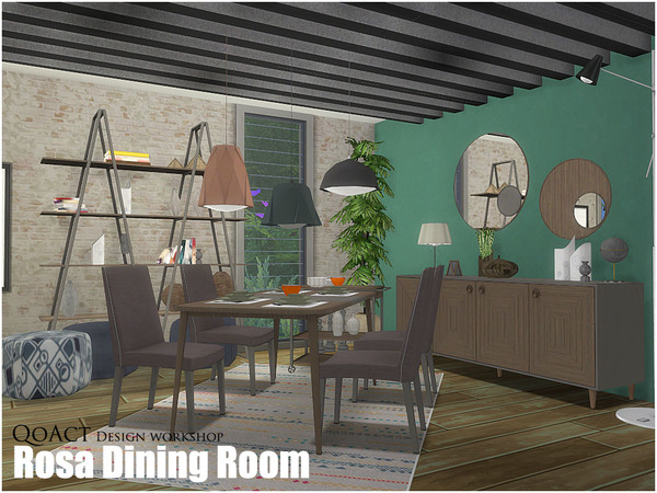 Sims 4 Rosa Dining Chair by QoAct at TSR