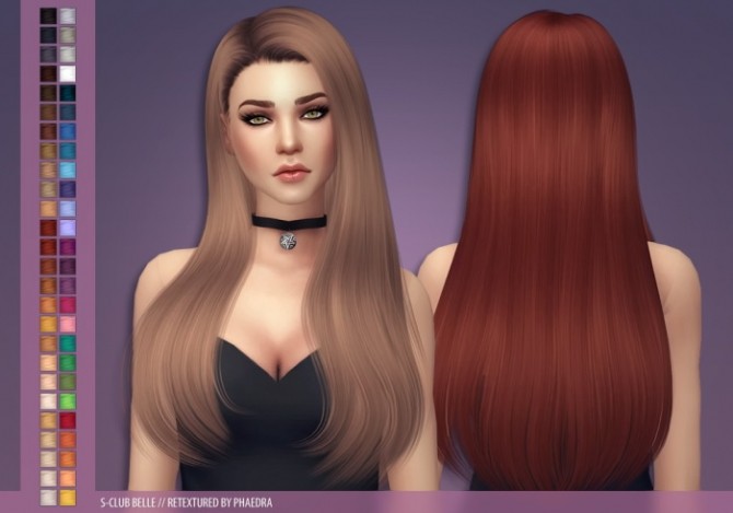 Sims 4 S Club Belle hair recolors at Phaedra