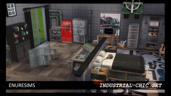 Sims 4 Industrial Chic Set at Enure Sims