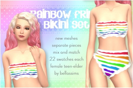Rainbow frill bikini set at Bellassims