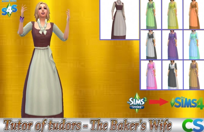 Sims 4 Tutor of Tudors The Bakers Wife outfit by cepzid at SimsWorkshop