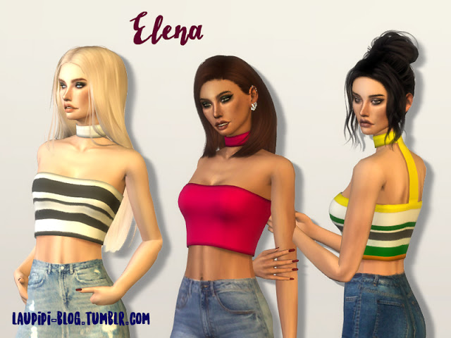Sims 4 Elena crop top with chocker at Laupipi