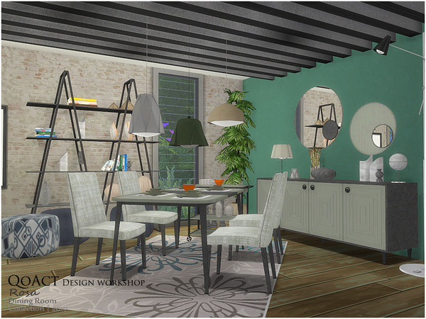 Sims 4 Rosa Dining Chair by QoAct at TSR
