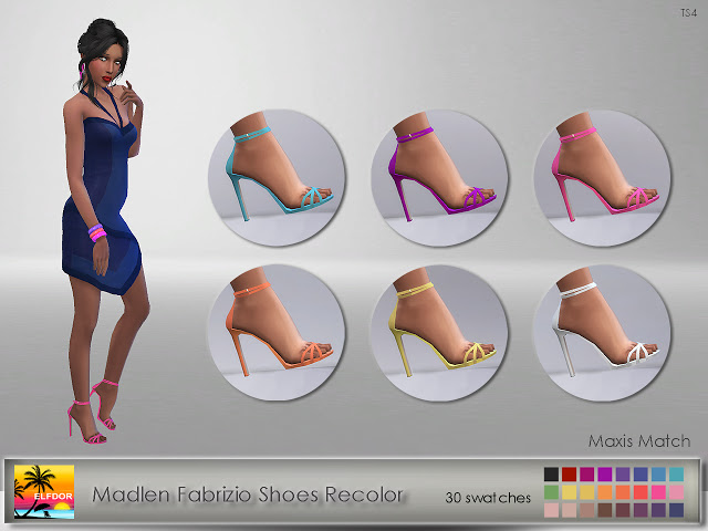Sims 4 Madlen Fabrizio Shoes Recolor at Elfdor Sims