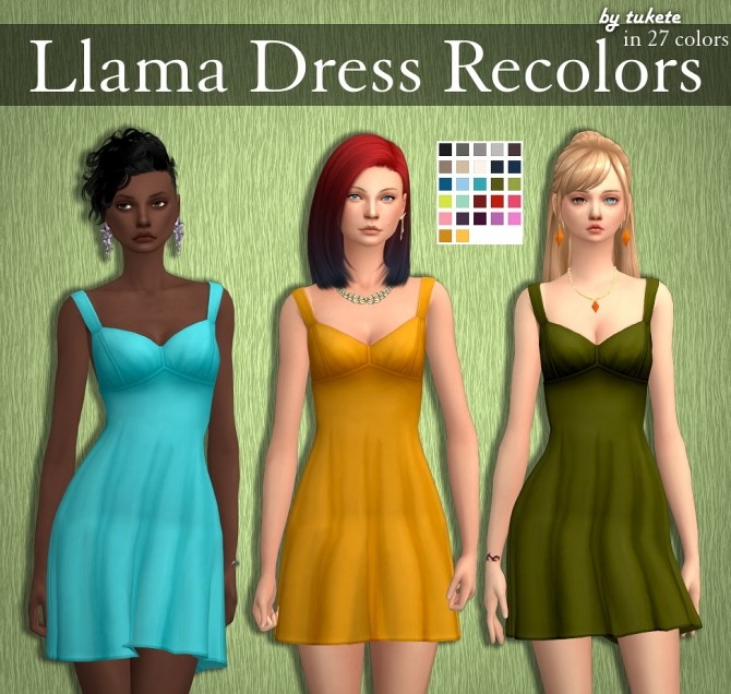 Sims 4 Llama Dress Recolors at Tukete