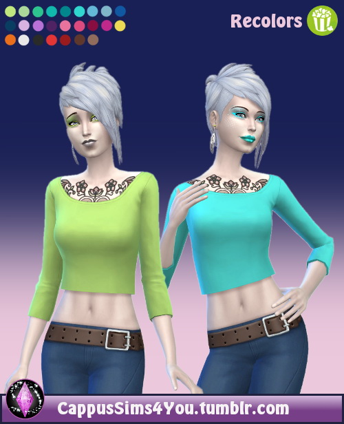 Sims 4 Shirt recolors at Cappus Sims4