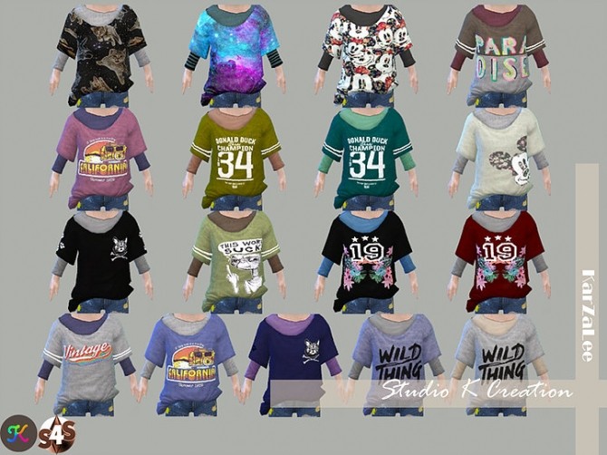 Sims 4 Giruto 22 knotted layered tee toddler at Studio K Creation