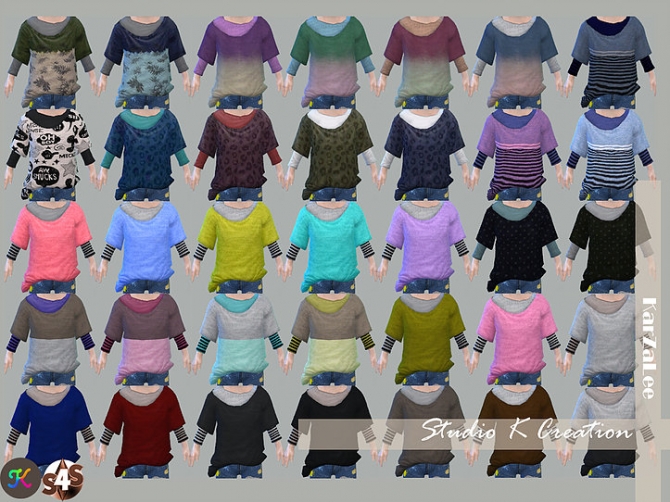 Giruto 22 knotted layered tee toddler at Studio K-Creation » Sims 4 Updates