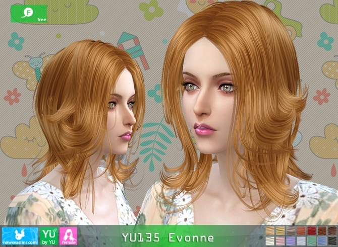 Sims 4 YU135 Evonne hair (free) at Newsea Sims 4