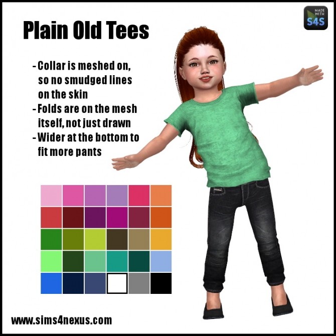Sims 4 Plain Old Tees by SamanthaGump at Sims 4 Nexus